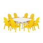 POLYWOOD Vineyard Curve back Adirondack 9-Piece Nautical Trestle Dining Set FREE SHIPPING