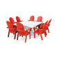 POLYWOOD Vineyard Curve back Adirondack 9-Piece Nautical Trestle Dining Set FREE SHIPPING