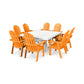 POLYWOOD Vineyard Curve back Adirondack 9-Piece Nautical Trestle Dining Set FREE SHIPPING