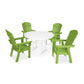 POLYWOOD Nautical Curveback Adirondack 5-Piece Round Dining Set with Trestle Legs FREE SHIPPING