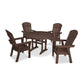 POLYWOOD Nautical Curveback Adirondack 5-Piece Round Dining Set with Trestle Legs FREE SHIPPING
