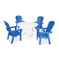POLYWOOD Nautical Curveback Adirondack 5-Piece Round Dining Set with Trestle Legs FREE SHIPPING