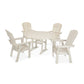 POLYWOOD Nautical Curveback Adirondack 5-Piece Round Dining Set with Trestle Legs FREE SHIPPING