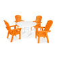POLYWOOD Nautical Curveback Adirondack 5-Piece Round Dining Set with Trestle Legs FREE SHIPPING