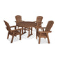 POLYWOOD Nautical Curveback Adirondack 5-Piece Round Dining Set with Trestle Legs FREE SHIPPING