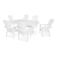 POLYWOOD Nautical Curveback Adirondack 7-Piece Dining Set with Trestle Legs FREE SHIPPING