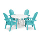 POLYWOOD Vineyard Curve back Adirondack 5-Piece Nautical Trestle Dining Set FREE SHIPPING