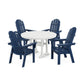 POLYWOOD Vineyard Curve back Adirondack 5-Piece Nautical Trestle Dining Set FREE SHIPPING