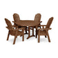 POLYWOOD Vineyard Curve back Adirondack 5-Piece Nautical Trestle Dining Set FREE SHIPPING