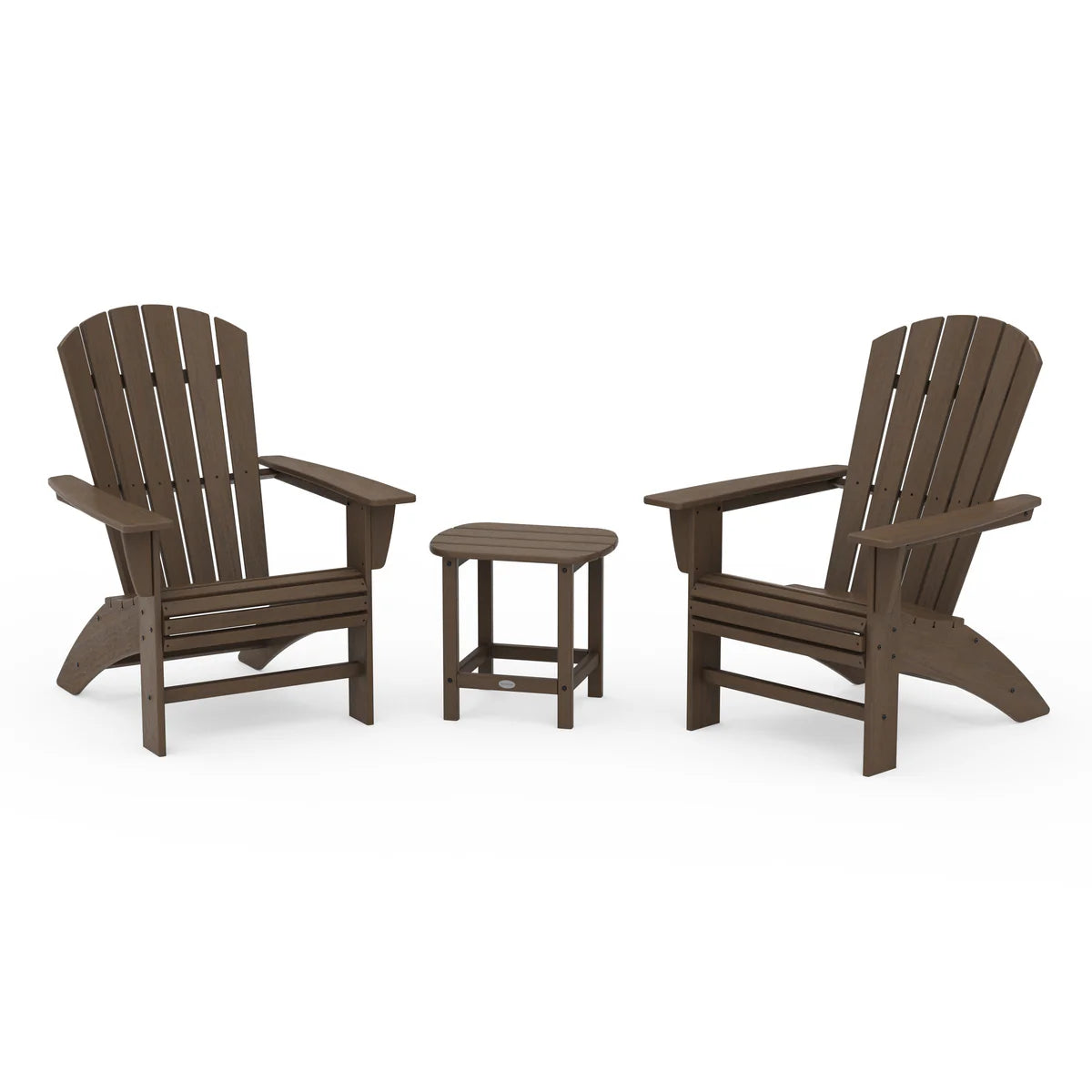 POLYWOOD - Nautical 3-Piece Curveback Adirondack Set                           FREE SHIPPING