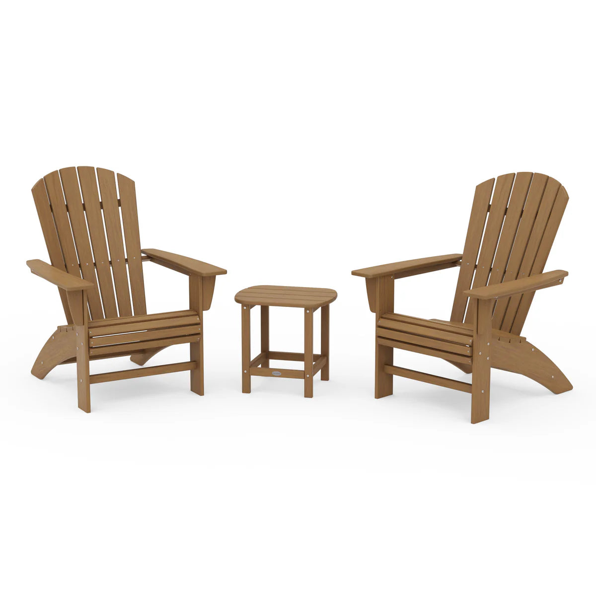 POLYWOOD - Nautical 3-Piece Curveback Adirondack Set                           FREE SHIPPING