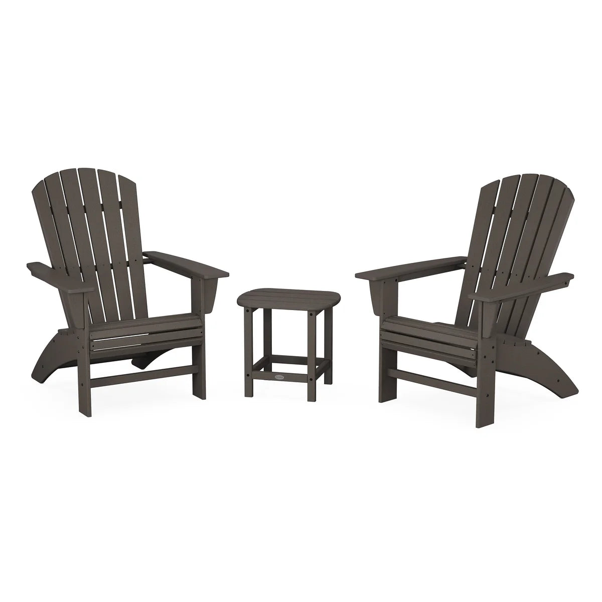 POLYWOOD - Nautical 3-Piece Curveback Adirondack Set                           FREE SHIPPING