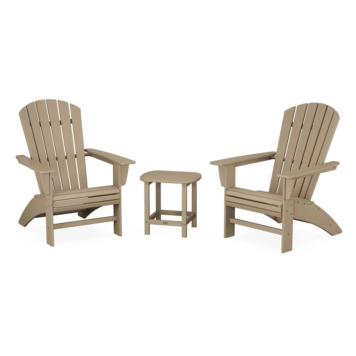 POLYWOOD - Nautical 3-Piece Curveback Adirondack Set                           FREE SHIPPING