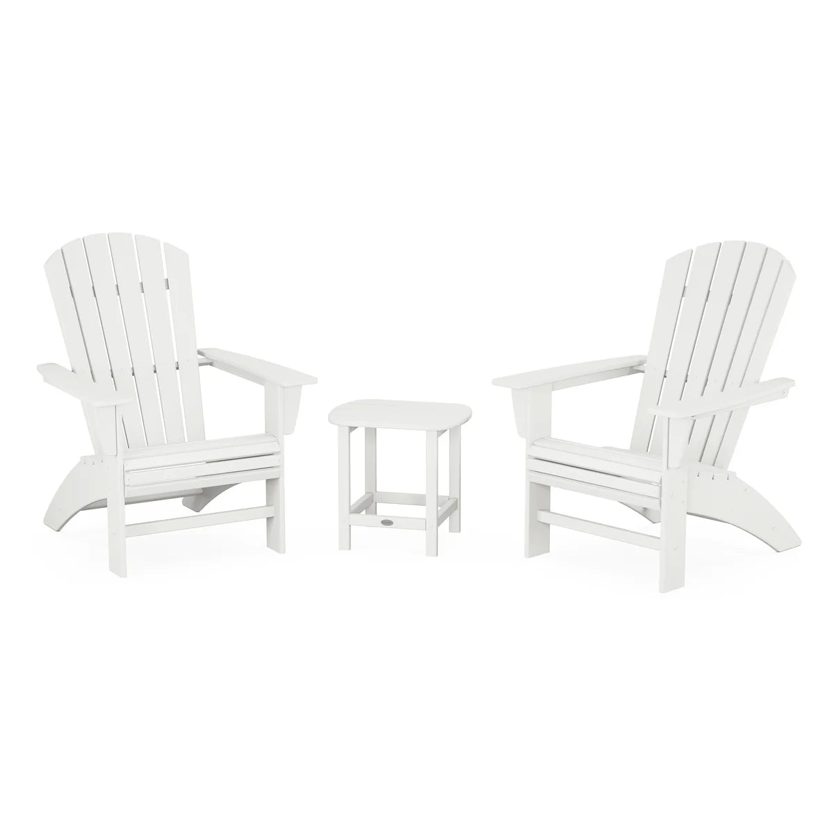 POLYWOOD - Nautical 3-Piece Curveback Adirondack Set                           FREE SHIPPING