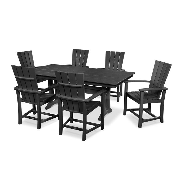 POLYWOOD Quattro 7-Piece Farmhouse Dining Set with Trestle Legs FREE SHIPPING