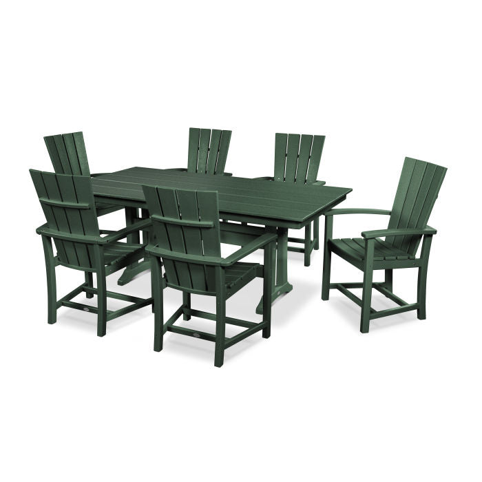 POLYWOOD Quattro 7-Piece Farmhouse Dining Set with Trestle Legs FREE SHIPPING