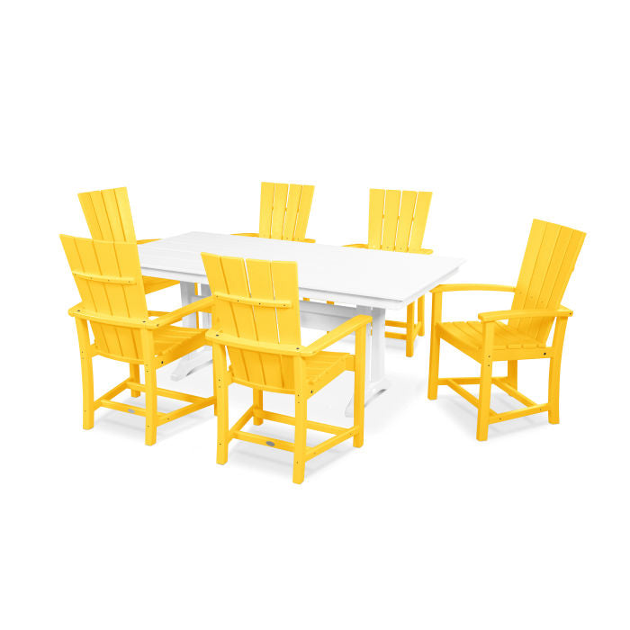 POLYWOOD Quattro 7-Piece Farmhouse Dining Set with Trestle Legs FREE SHIPPING