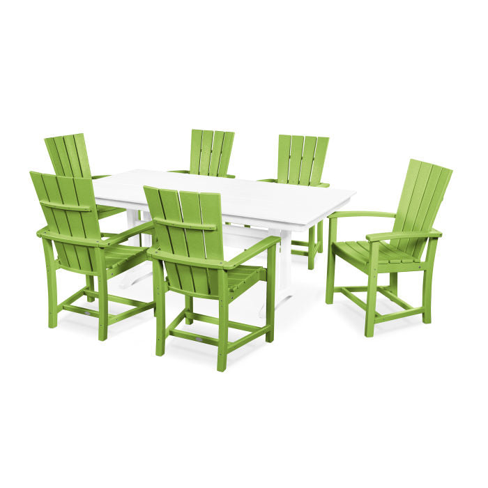 POLYWOOD Quattro 7-Piece Farmhouse Dining Set with Trestle Legs FREE SHIPPING