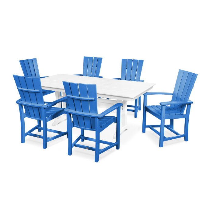 POLYWOOD Quattro 7-Piece Farmhouse Dining Set with Trestle Legs FREE SHIPPING