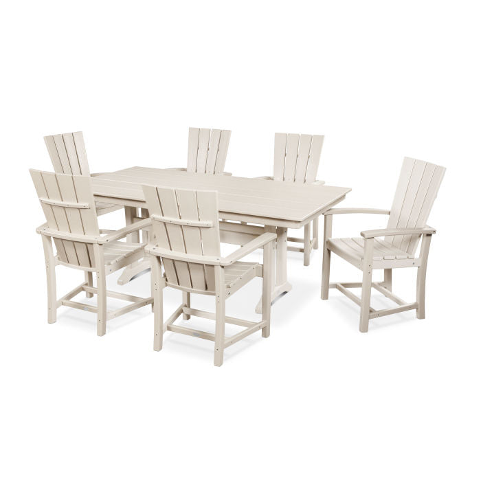 POLYWOOD Quattro 7-Piece Farmhouse Dining Set with Trestle Legs FREE SHIPPING