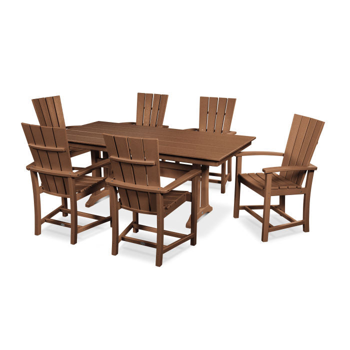 POLYWOOD Quattro 7-Piece Farmhouse Dining Set with Trestle Legs FREE SHIPPING