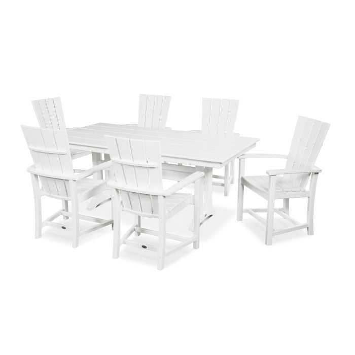 POLYWOOD Quattro 7-Piece Farmhouse Dining Set with Trestle Legs FREE SHIPPING