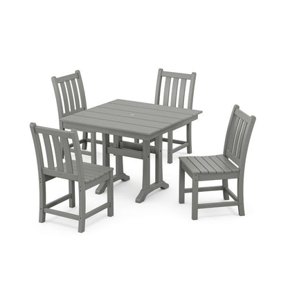 POLYWOOD  Traditional Garden 5-Piece Farmhouse Trestle Dining Set FREE SHIPPING