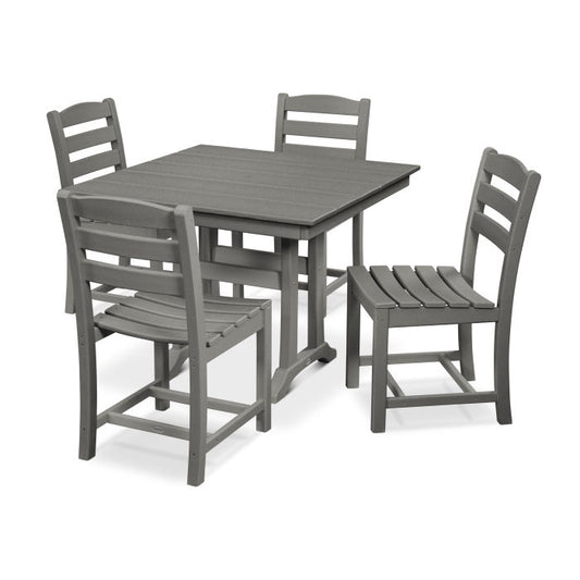 Polywood - La Casa Café 5-Piece Farmhouse Trestle Side Chair Dining Set - FREE SHIPPING