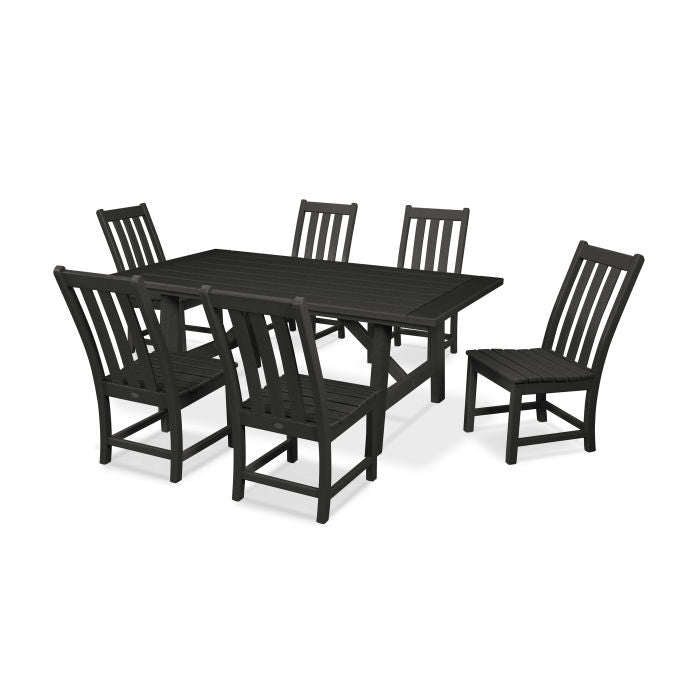 POLYWOOD Vineyard 7-Piece Rustic Farmhouse Side Chair Dining Set FREE SHIPPING