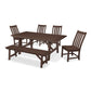 POLYWOOD Vineyard 6-Piece Rustic Farmhouse Side Chair Dining Set with Bench FREE SHIPPING
