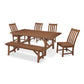 POLYWOOD Vineyard 6-Piece Rustic Farmhouse Side Chair Dining Set with Bench FREE SHIPPING