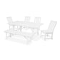 POLYWOOD Vineyard 6-Piece Rustic Farmhouse Side Chair Dining Set with Bench FREE SHIPPING