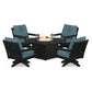 POLYWOOD  Vineyard 5-Piece Deep Seating Swivel Conversation Set with Fire Pit Table                                                      FREE SHIPPING