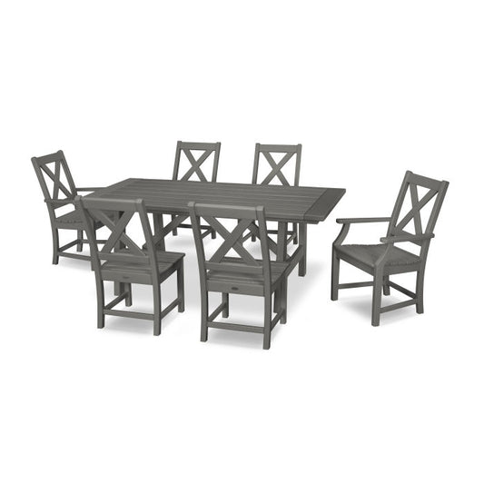Polywood - Braxton 7-Piece Rustic Farmhouse Dining Set - FREE SHIPPING