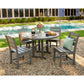 POLYWOOD   Lakeside 5-Piece Round Farmhouse Side Chair Dining Set    FREE SHIPPING