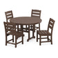 POLYWOOD   Lakeside 5-Piece Round Farmhouse Side Chair Dining Set    FREE SHIPPING