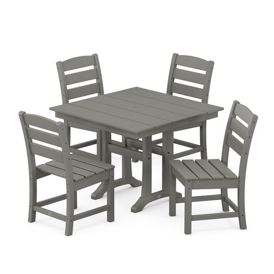 POLYWOOD  Lakeside 5-Piece Farmhouse Trestle Side Chair Dining Set   FREE SHIPPING