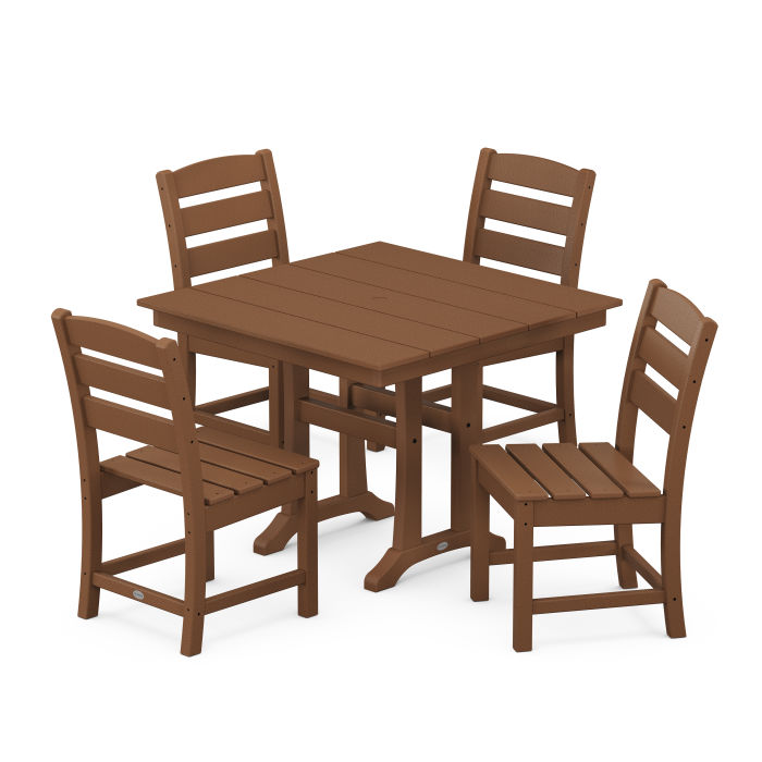 POLYWOOD  Lakeside 5-Piece Farmhouse Trestle Side Chair Dining Set   FREE SHIPPING