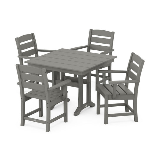 Polywood - Lakeside 5-Piece Farmhouse Trestle Arm Chair Dining Set - FREE SHIPPING