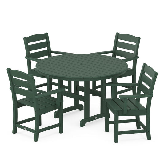 POLYWOOD - Lakeside 5-Piece Round Farmhouse Dining Set - FREE SHIPPING
