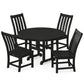 POLYWOOD Vineyard 5-Piece Round Farmhouse Side Chair Dining Set FREE SHIPPING
