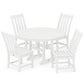 POLYWOOD Vineyard 5-Piece Round Farmhouse Side Chair Dining Set FREE SHIPPING