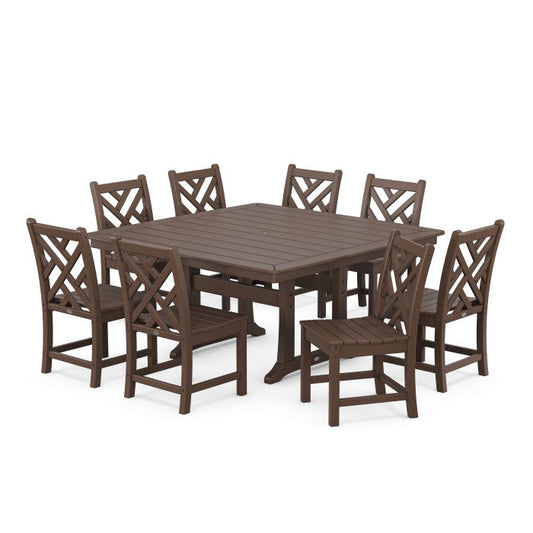 Polywood - Chippendale 9-Piece Nautical Trestle Dining Set - FREE SHIPPING