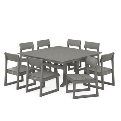 POLYWOOD EDGE 9-Piece Farmhouse Trestle Dining Set FREE SHIPPING
