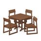 POLYWOOD EDGE 5-Piece Farmhouse Trestle Side Chair Dining Set FREE SHIPPING