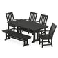 POLYWOOD Vineyard 6-Piece Armchair Farmhouse Dining Set with Trestle Legs and Bench FREE SHIPPING