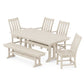 POLYWOOD Vineyard 6-Piece Armchair Farmhouse Dining Set with Trestle Legs and Bench FREE SHIPPING