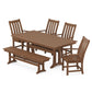 POLYWOOD Vineyard 6-Piece Armchair Farmhouse Dining Set with Trestle Legs and Bench FREE SHIPPING