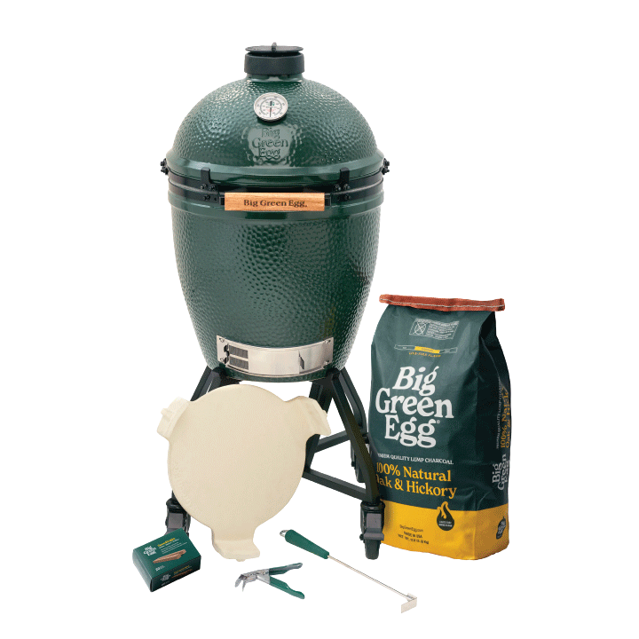 Large Big Green Egg in an intEGGrated Nest+Handler Package