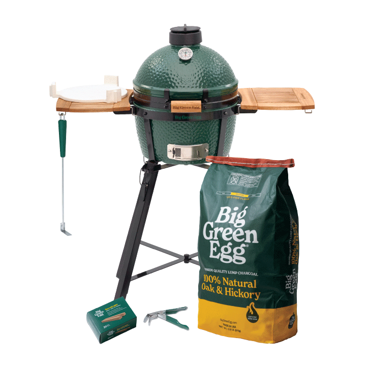 MiniMax Big Green Egg with Nest and Acacia Mates Package